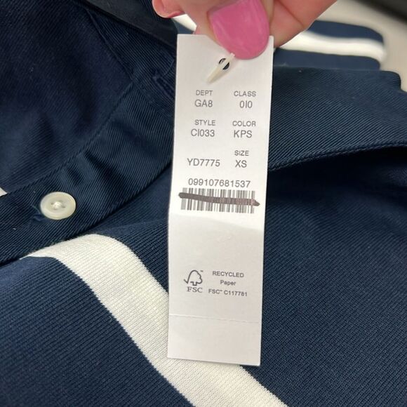 J. Crew Ci033 Mariner jersey long-sleeve polo T-shirt in stripe size xs NWT - Picture 6 of 10